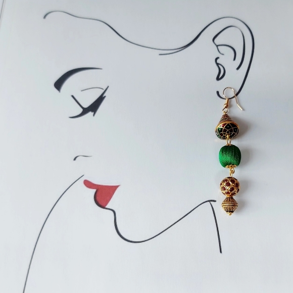 Vibrant Thread Earrings - Picture 2 of 5